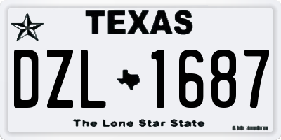 TX license plate DZL1687