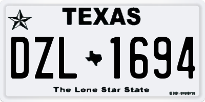 TX license plate DZL1694