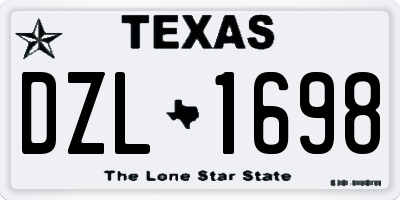 TX license plate DZL1698