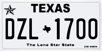 TX license plate DZL1700