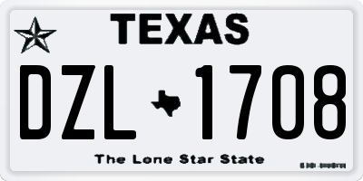 TX license plate DZL1708