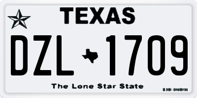 TX license plate DZL1709