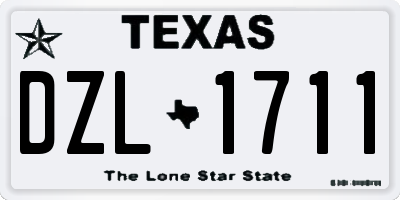 TX license plate DZL1711