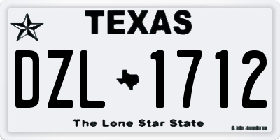 TX license plate DZL1712