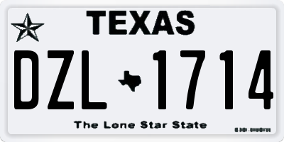 TX license plate DZL1714