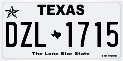TX license plate DZL1715