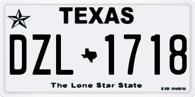 TX license plate DZL1718