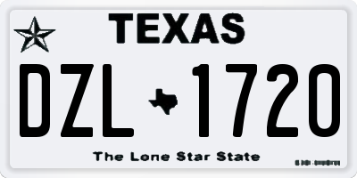 TX license plate DZL1720
