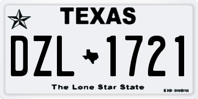 TX license plate DZL1721