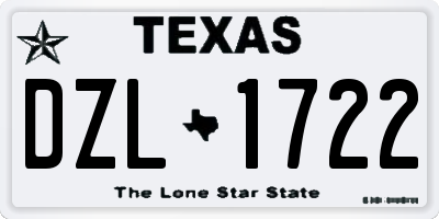 TX license plate DZL1722