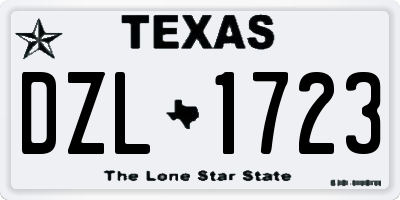TX license plate DZL1723