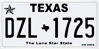 TX license plate DZL1725