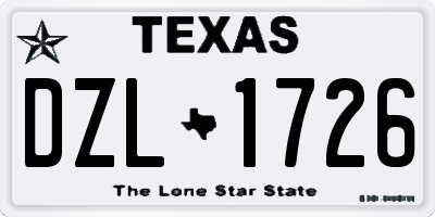 TX license plate DZL1726