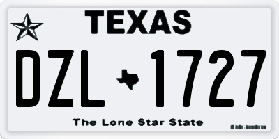 TX license plate DZL1727