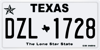 TX license plate DZL1728