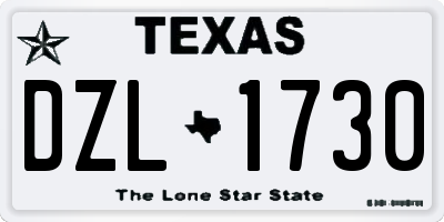 TX license plate DZL1730