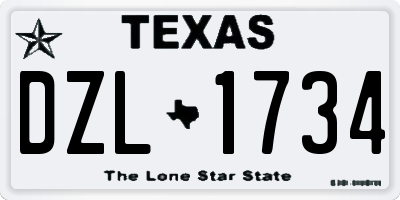 TX license plate DZL1734