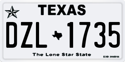 TX license plate DZL1735