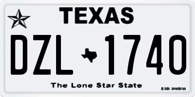TX license plate DZL1740
