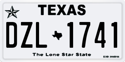 TX license plate DZL1741