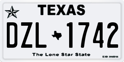 TX license plate DZL1742