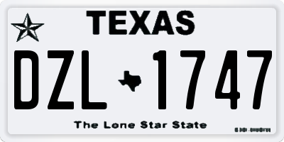 TX license plate DZL1747