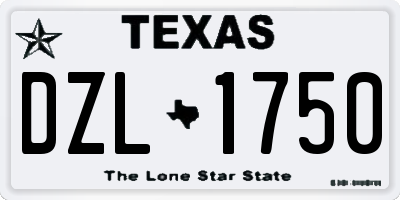 TX license plate DZL1750