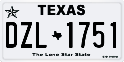 TX license plate DZL1751
