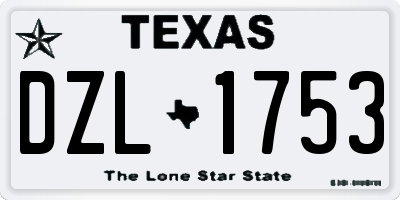TX license plate DZL1753
