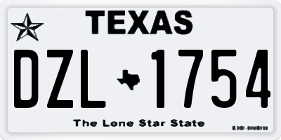TX license plate DZL1754