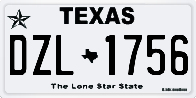 TX license plate DZL1756