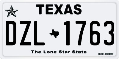 TX license plate DZL1763