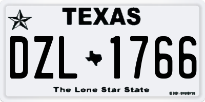 TX license plate DZL1766