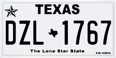 TX license plate DZL1767
