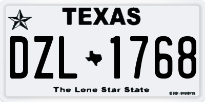 TX license plate DZL1768