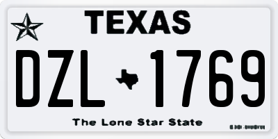 TX license plate DZL1769