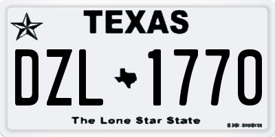 TX license plate DZL1770