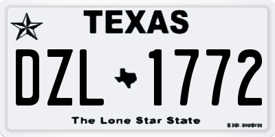 TX license plate DZL1772