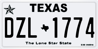 TX license plate DZL1774