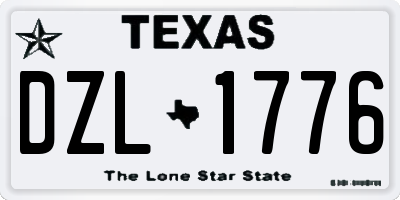 TX license plate DZL1776