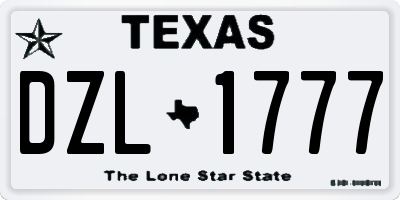 TX license plate DZL1777