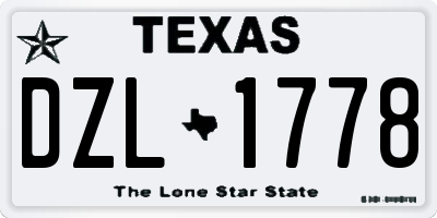 TX license plate DZL1778