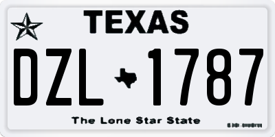 TX license plate DZL1787
