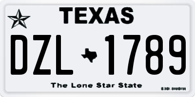 TX license plate DZL1789