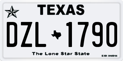 TX license plate DZL1790
