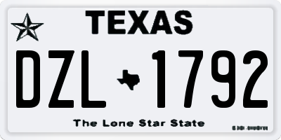 TX license plate DZL1792