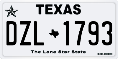 TX license plate DZL1793