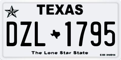 TX license plate DZL1795