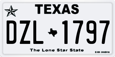 TX license plate DZL1797