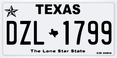 TX license plate DZL1799